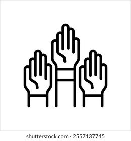 Vector line icon for participate