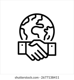 Icono de línea de Vector para colaboración con socios