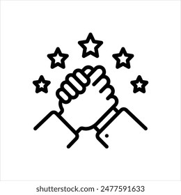 Vector line icon for partnership