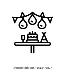 Vector line icon for party