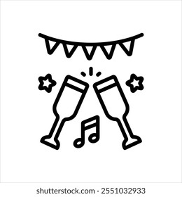 Vector line icon for party