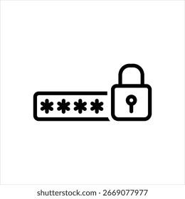 Icono de línea de Vector para la gestión de Contraseñas