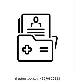 Vector line icon for patient file
