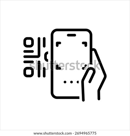 Vector line icon for pay scan
