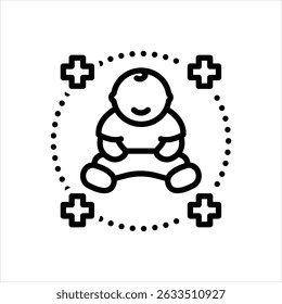 Vector line icon for pediatrics