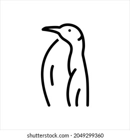 Vector line icon for penguin