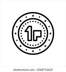 Icono de línea del vector para un centavo
