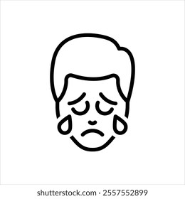 Vector line icon for pensive