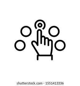 Vector line icon for per click pay