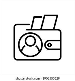 Vector line icon for personal wallet