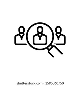 Vector line icon for personnel
