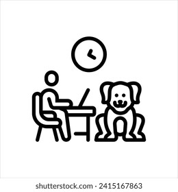 Vector line icon for pet friendly workplace