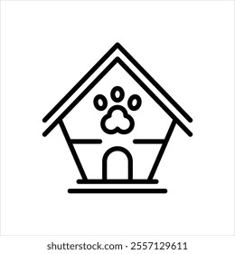 Vector line icon for pet house