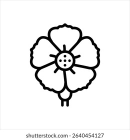 Vector line icon for petunia