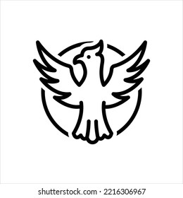 Vector line icon for phoenix
