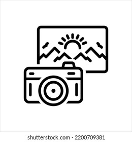 Vektorliniensymbol für Fotografien 