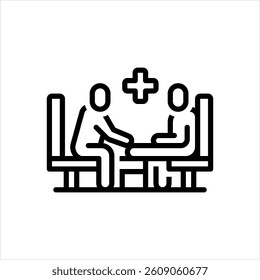 Vector line icon for physical examination