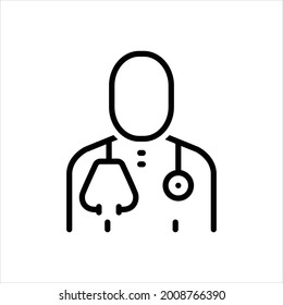 Vector line icon for physician