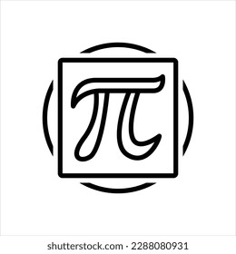 Vector line icon for pi