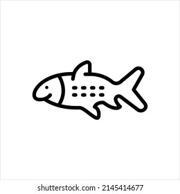 Vector line icon for pike