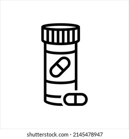 Vector line icon for pills
