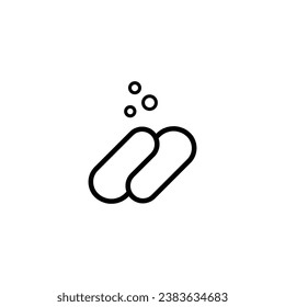 Vector line icon for pills, tablets, and capsules. Sign And Symbol 