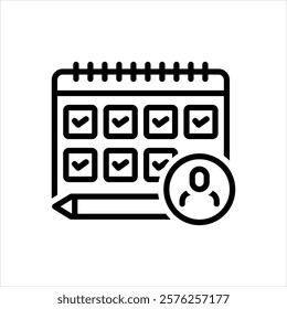 Vector line icon for planner