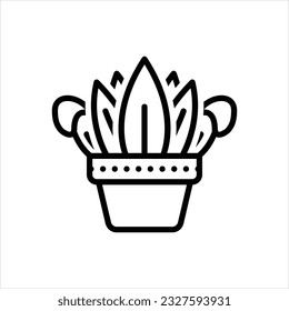 Vector line icon for plant