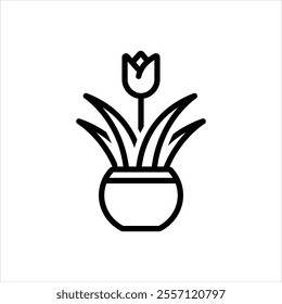 Vector line icon for plant