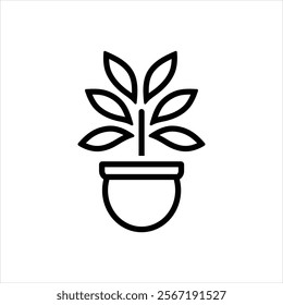 Vector line icon for plant