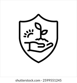 Vector line icon for plant protection