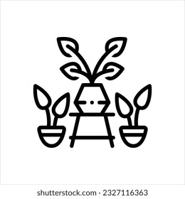 Icono de línea de vector para plantas