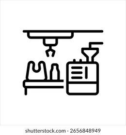 Vector line icon for plastics production
