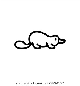 Vector line icon for platypus