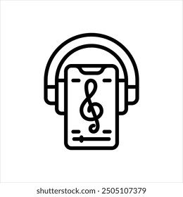 Vector line icon for playlist
