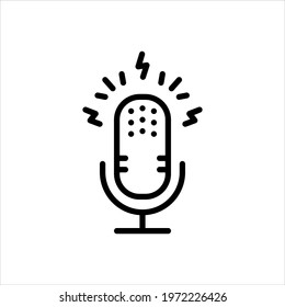 Vector line icon for podcasts