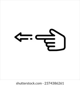 Vector line icon for point left