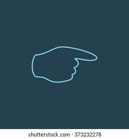 Vector Line Icon Of Pointing Finger. Eps-10.