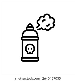 Vector line icon for poison gas