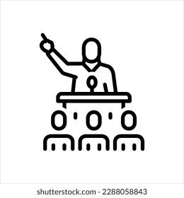 Vector line icon for politicians