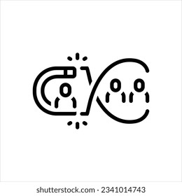 Vector line icon for politics