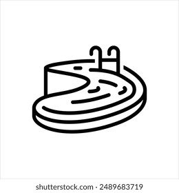 Vector line icon for pool