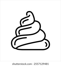 Vector line icon for poop