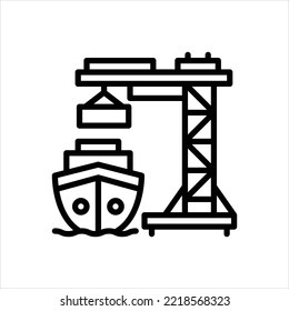 Vector line icon for port