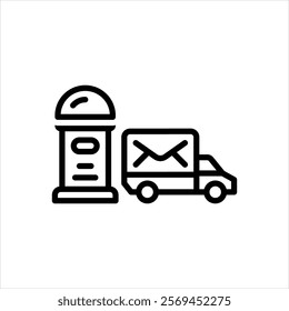 Vector line icon for postal service