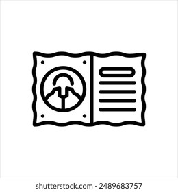 Vector line icon for postcard