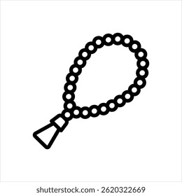 Vector line icon for prayer beads