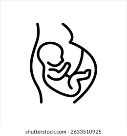Vector line icon for pregnancy