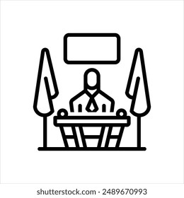 Icono de línea de Vector para presidente