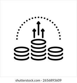 Vector line icon for price increase